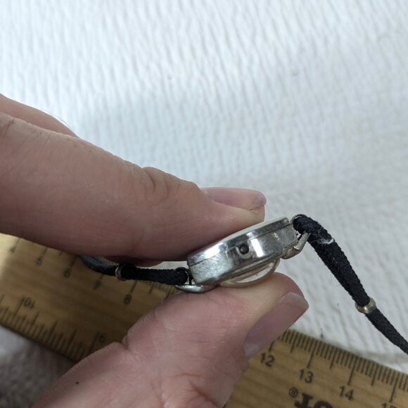 Vintage Bulova Ladies Watch art deco 10k RGP Bezel Rolled Gold Plated black band main image 5